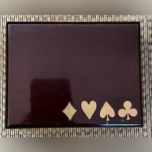 Vintage Rosewood and brass Insert playing cards box